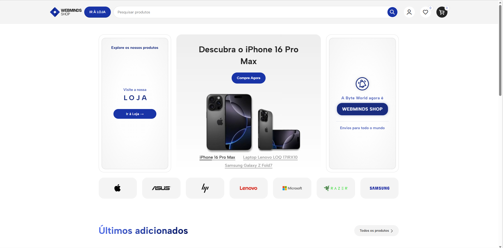 Nova Loja Webminds